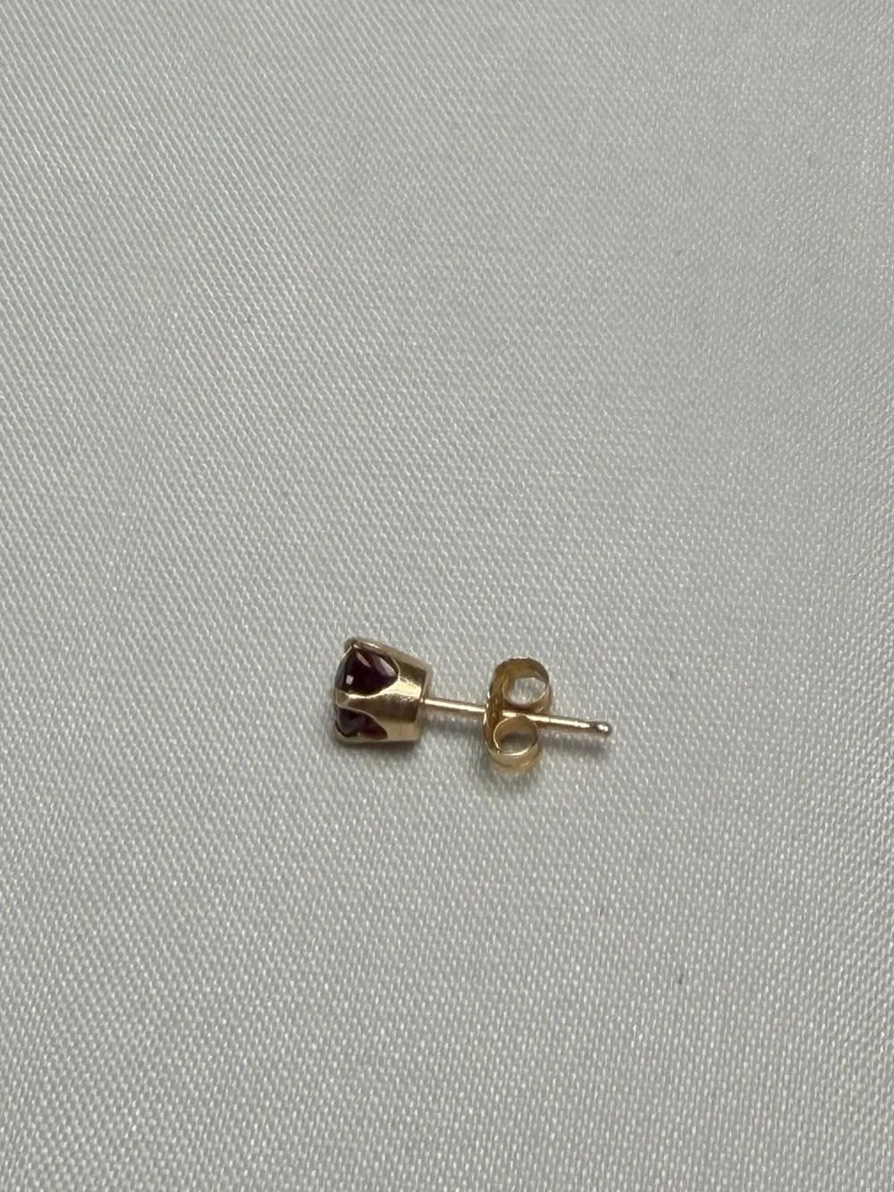Solid 14K Yellow Gold Lab Created Ruby Stud Earrings 4mm Round July Birthstone